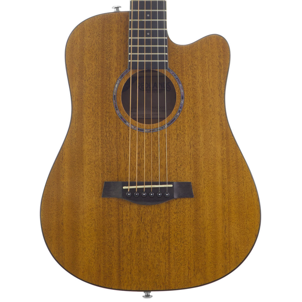 Traveler Guitar Redlands Mini Acoustic Guitar (Mahogany) front closeup