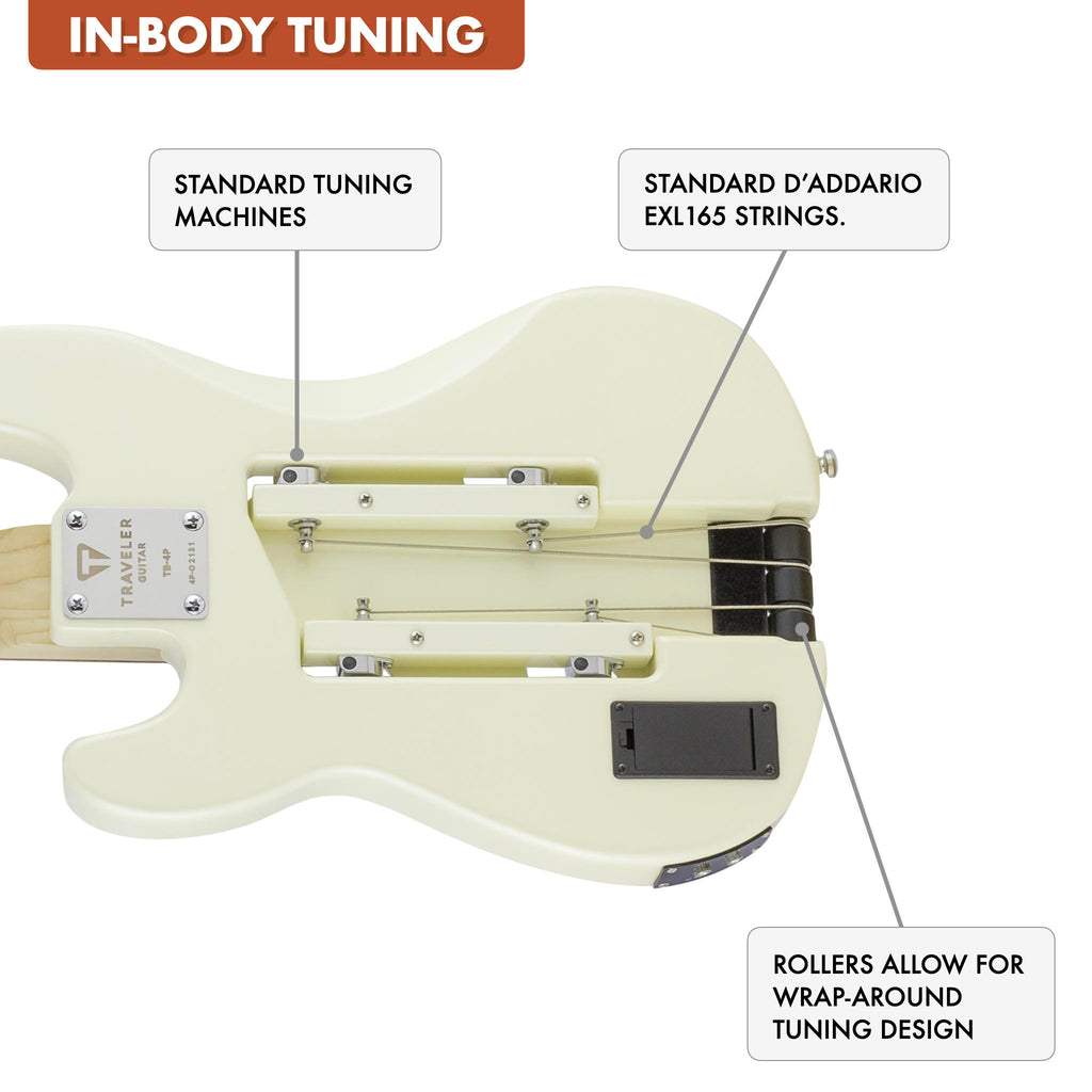 TB-4P Bass Electric Travel Bass (Pearl White) feature 4