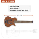 The Traveler Guitar® Escape Mark III Nylon guitar is 30% lighter and 46% thinner than a standard nylon-string classical guitar.
