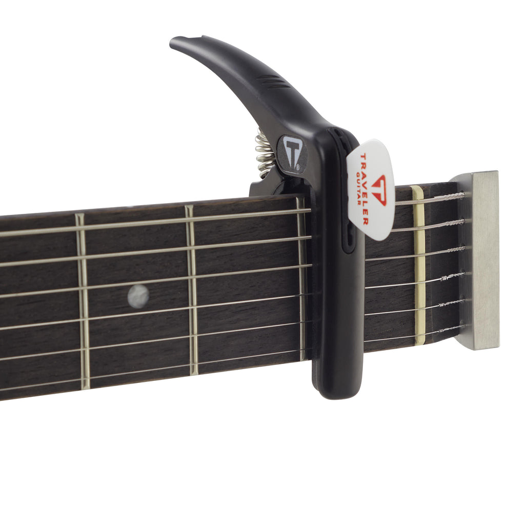 Universal Capo with Pick Holder, Bridge Pin Puller, & Gig Bag-Traveler Guitar®