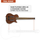 The Traveler Guitar® Escape Mark III Acoustic is full-scale, meaning it has the same playable area as a standard guitar. 25.5" scale length neck.