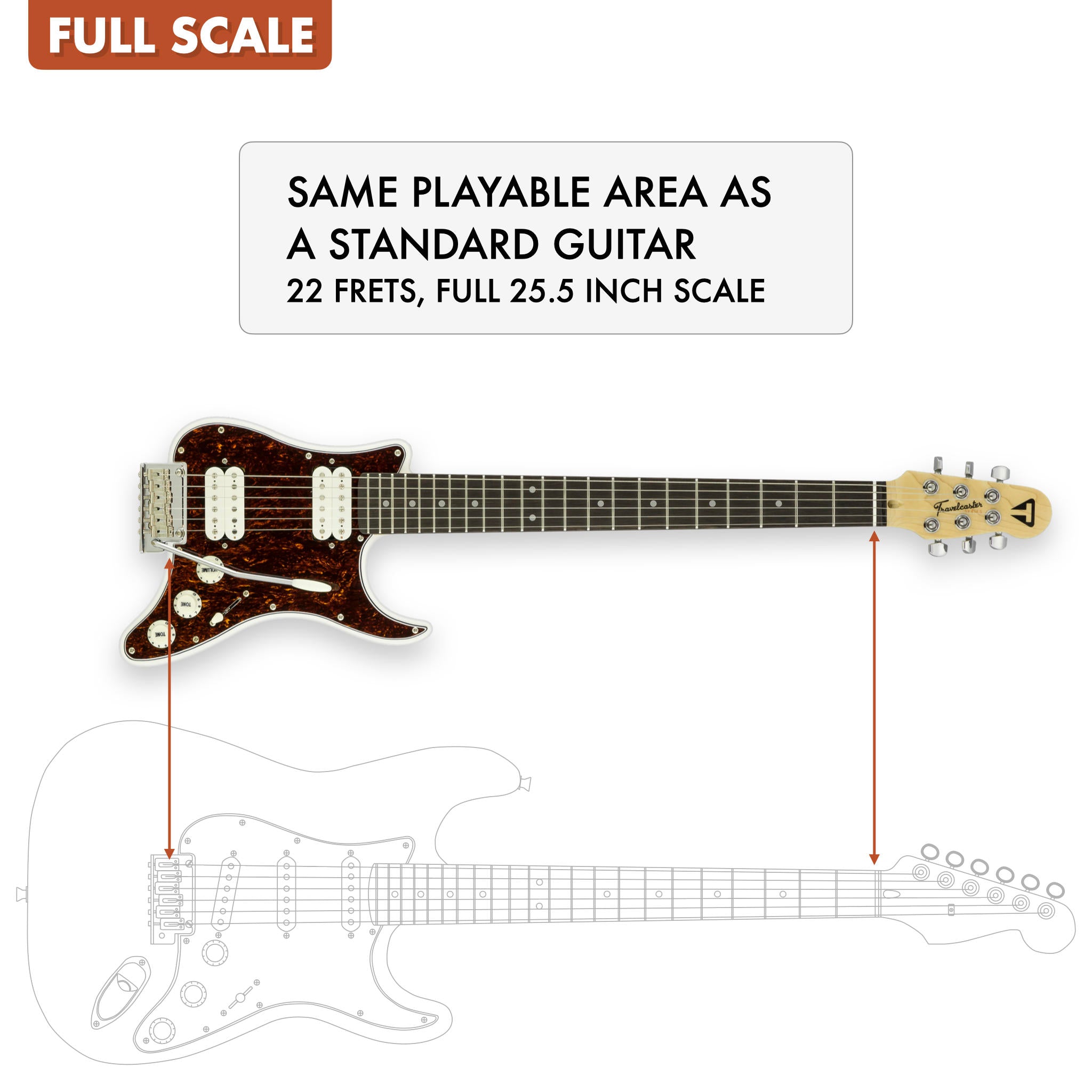 B-Stock Travelcaster Deluxe (Gloss White/Tortoise)-Traveler Guitar®