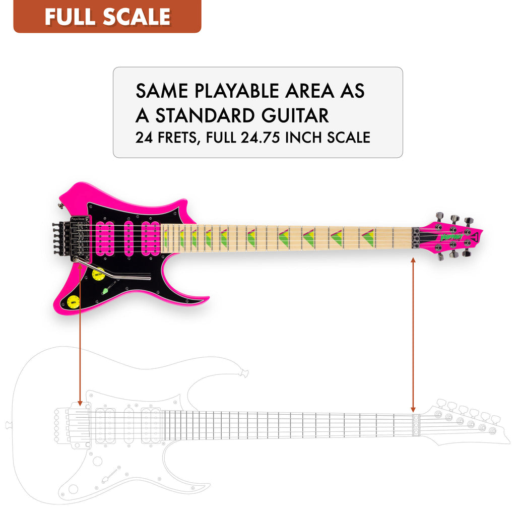 B-Stock Vaibrant® Deluxe V88X (Hot Pink)-Traveler Guitar®