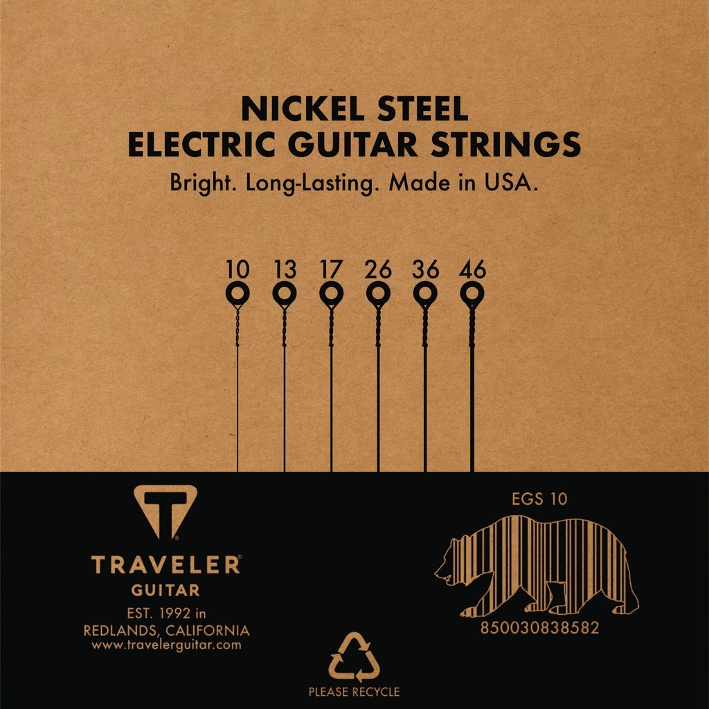 Nickel Steel Regular Light Electric Guitar Strings-Traveler Guitar®