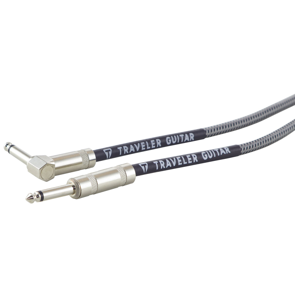 Traveler Guitar Instrument Cable 10' Silver (angled ends)