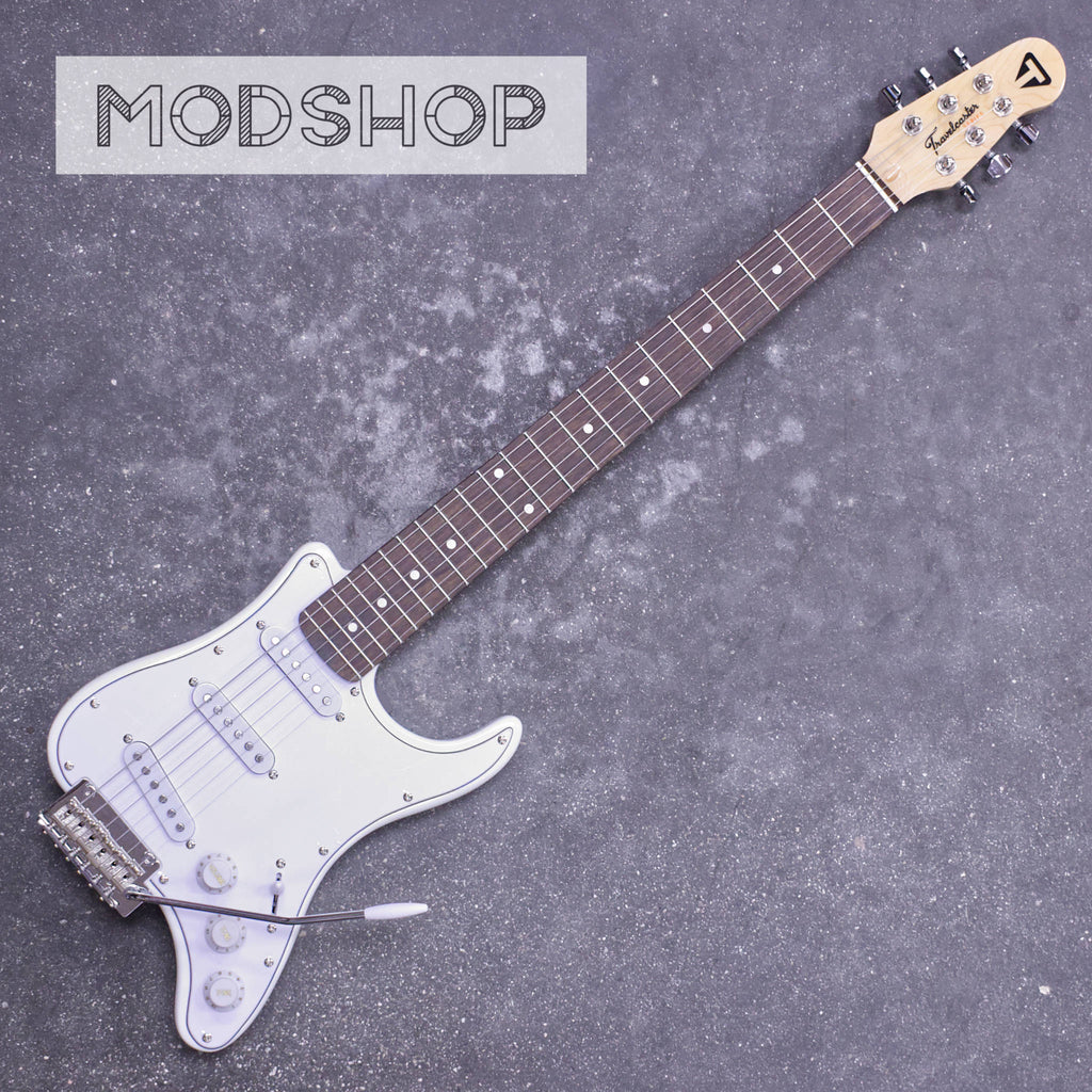 Travelcaster Deluxe Mod Shop (Gloss White/ Walnut/ SSS)-Traveler Guitar®