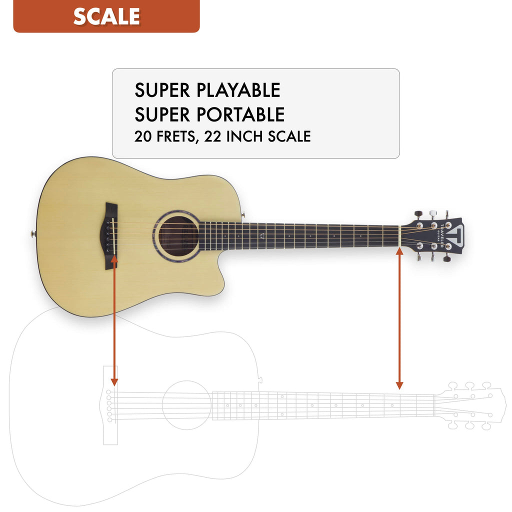 Traveler Guitar Redlands Mini Acoustic Guitar (Spruce) scale length