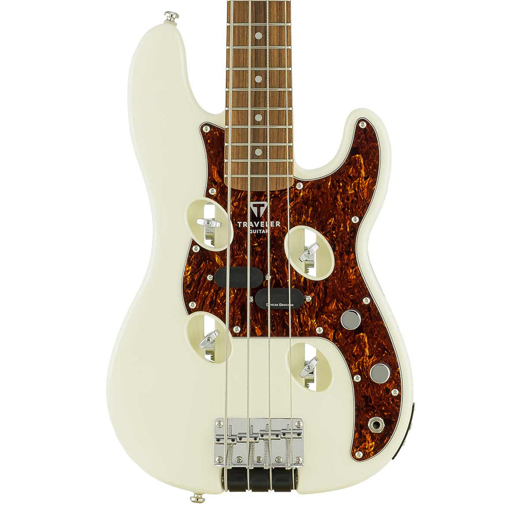 TB-4P Bass Electric Travel Bass (Pearl White) front detail