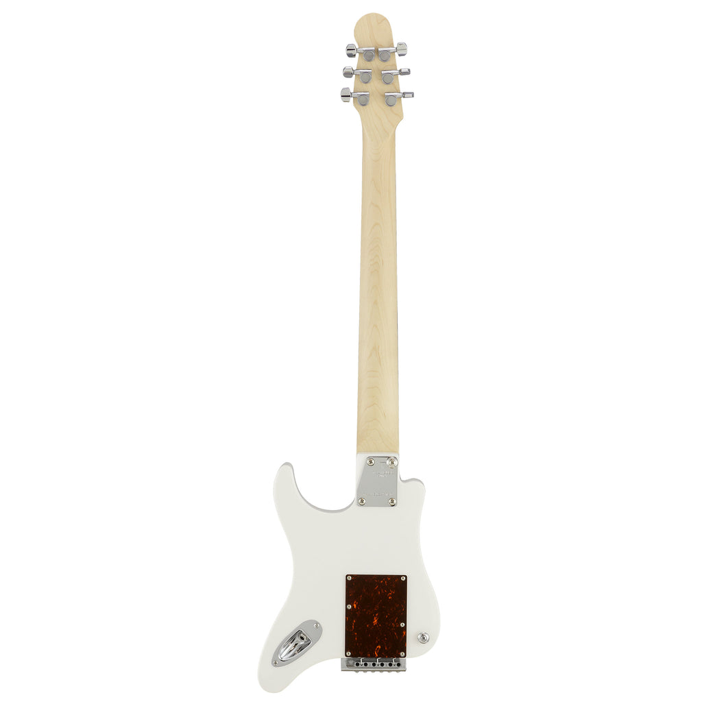 Travelcaster Deluxe Electric Guitar (White/ Tortoise) back