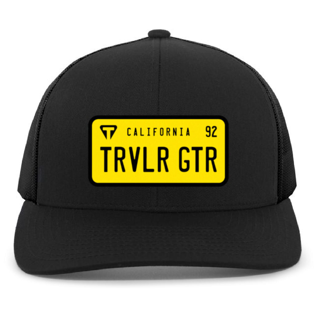 Traveler Guitar Origin License Plate Trucker Snapback Hat