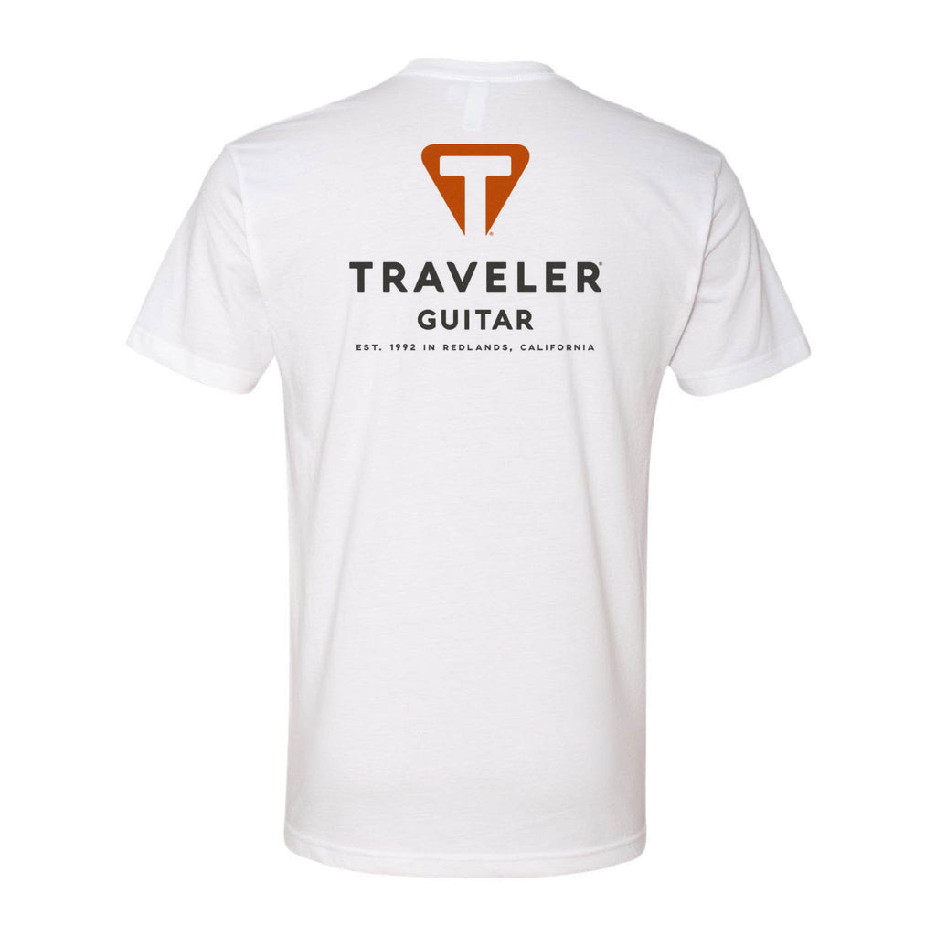 Traveler Guitar Origin Logo Tee (Back Logo, White)